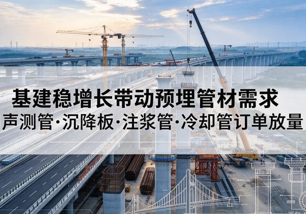 沿滩基建稳增长带动预埋监测管材需求，声测管、沉降板、注浆管订单持续放量