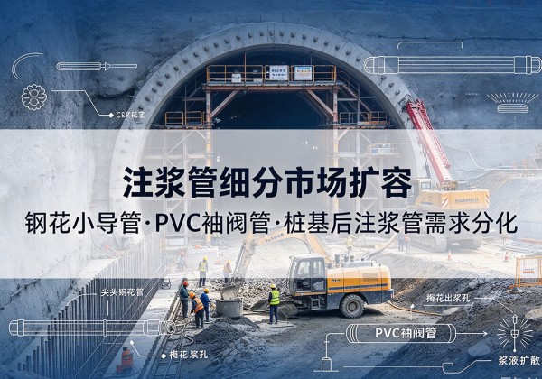 沿滩注浆管细分市场扩容，隧道钢花小导管、PVC 袖阀管、桩基后注浆管需求分化